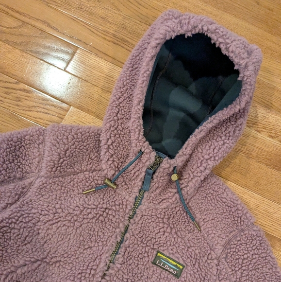 L.L. Bean Mountain Pile Purple Sherpa Jacket Small - Picture 2 of 16